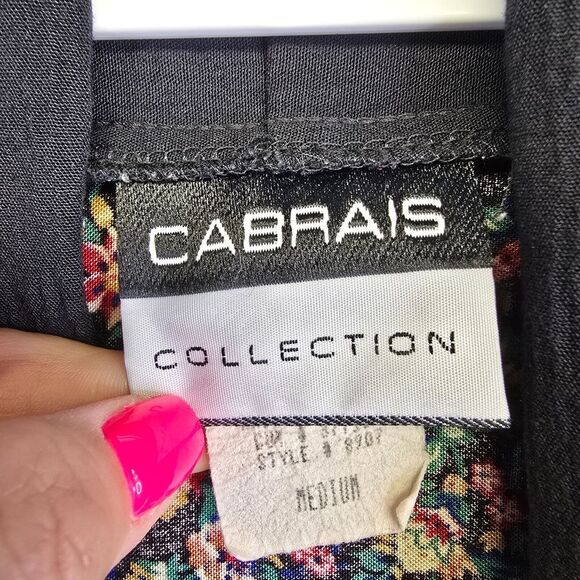 Vintage Cabrais Collection Jacket Womens M Patchwork Floral Artsy Boho 80s Retro - Picture 5 of 15